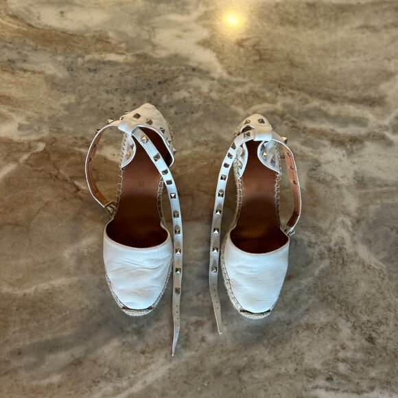 Maypol Made in Spain Leather Studded Wedge Espadrille - Picture 9 of 14